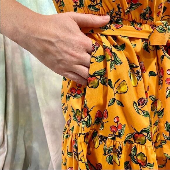 Donna Morgan Zenith multi fruit cotton dress size 8, NWT - Picture 4 of 12